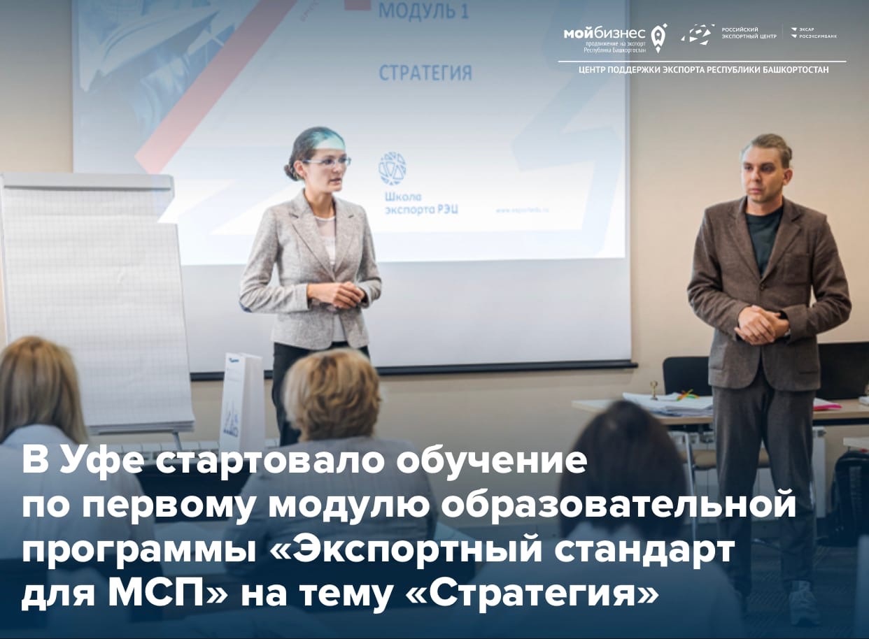 10 компаний региона начали обучение по первому модулю образовательной программы «Экспортный стандарт для МСП» от Школы экспорта РЭЦ на тему «Стратегия»